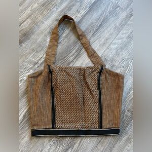 Italian Vintage Marella Ferrera convertible linen Halter Tube Top cropped top